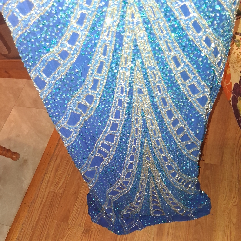 Studio 17 Royal Blue Sequin Gown - Picture 4 of 4